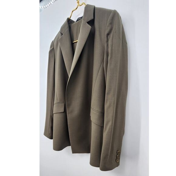 Theory Sedeia Contour 100%‎ Virgin Wool Blazer Brown Size 4 - Picture 5 of 12